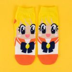Calcetines cortos Sailor Moon puntera naranja